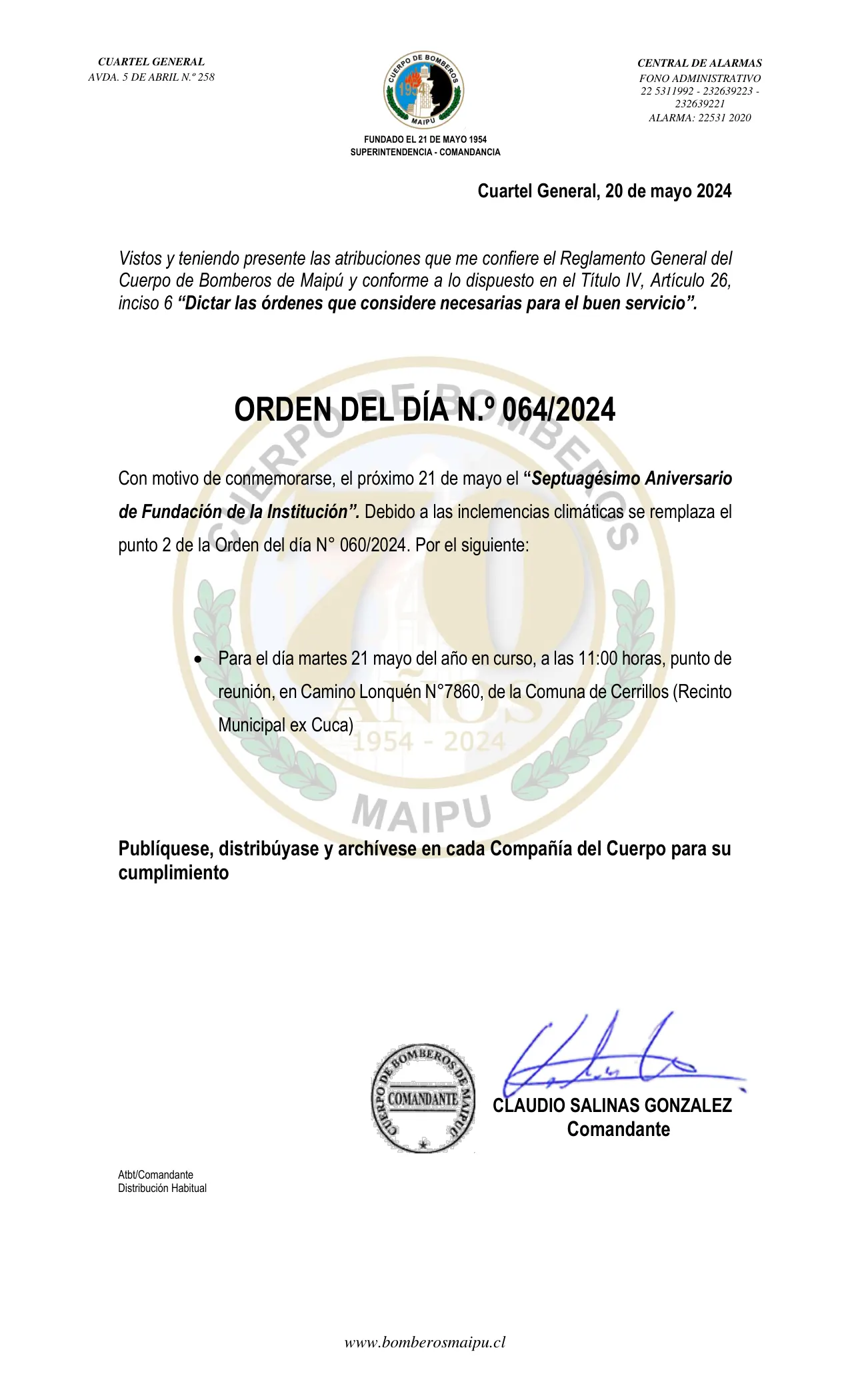 Página 1 de Orden del Día N° 64/2024