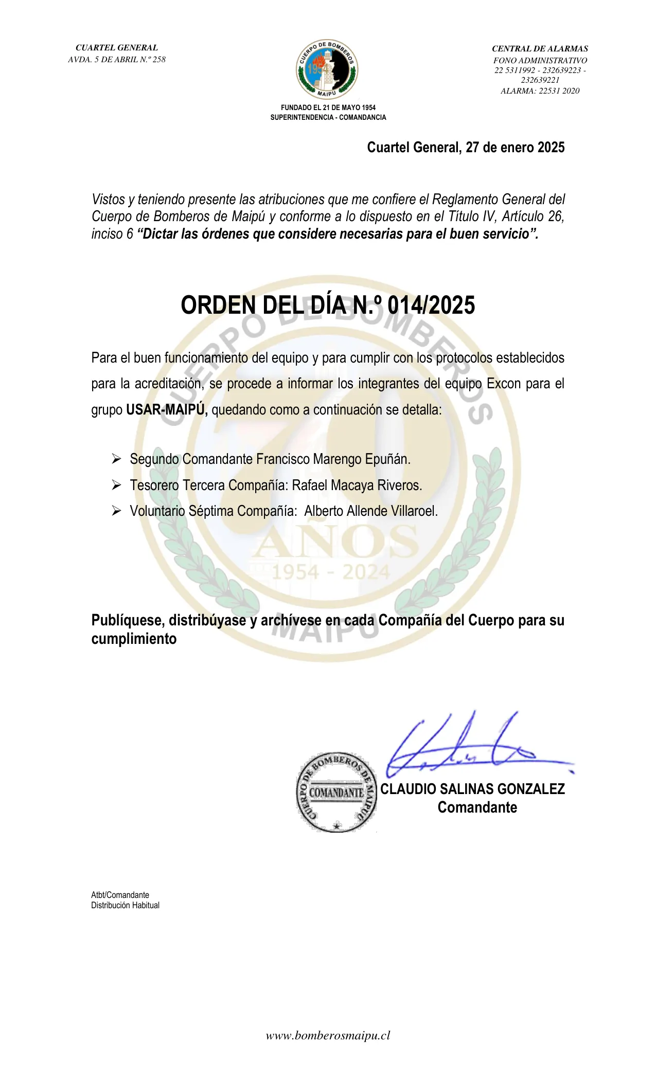 Página 1 de Orden del Día N° 14/2025