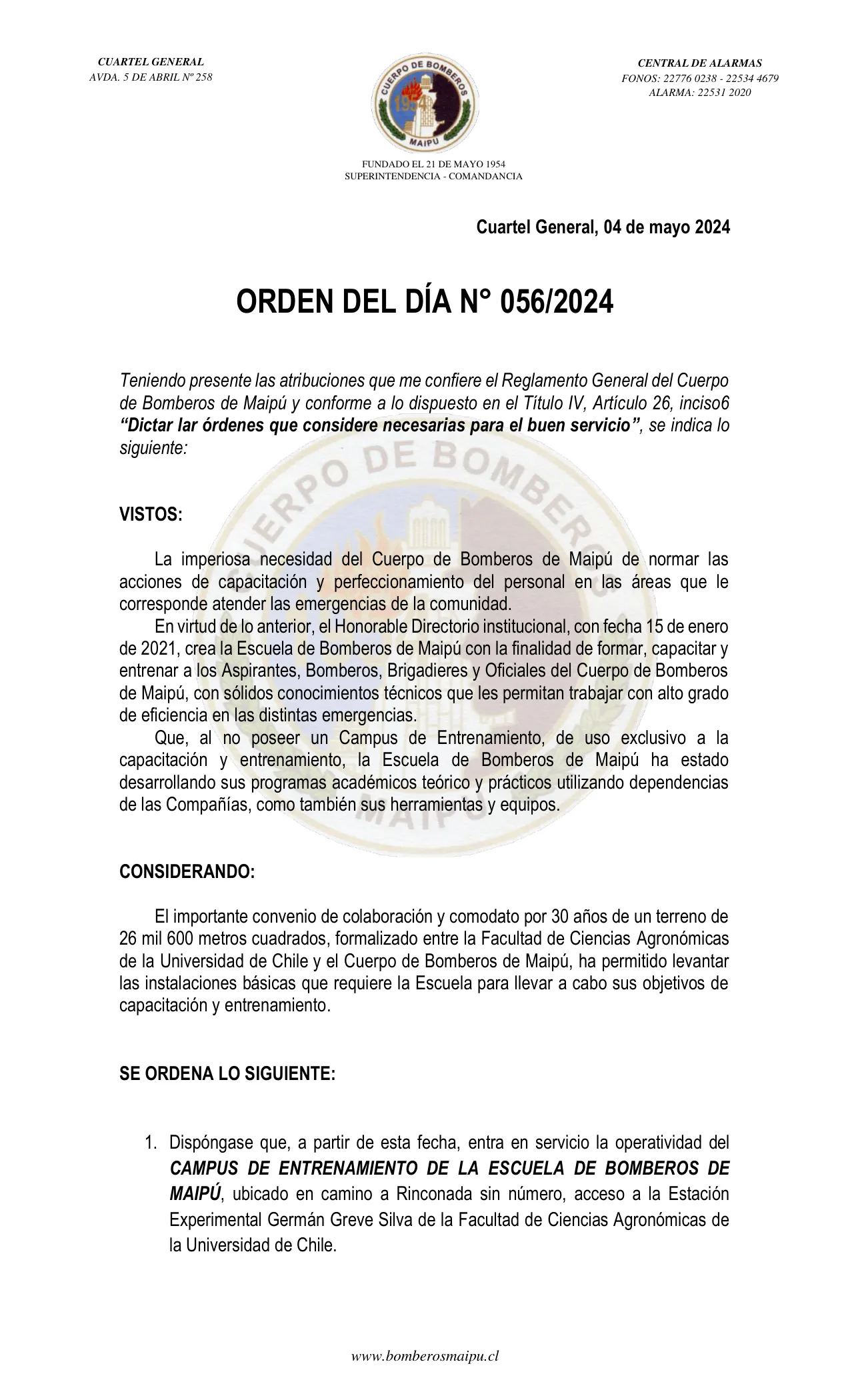 Página 1 de Orden del Día N° 56/2024