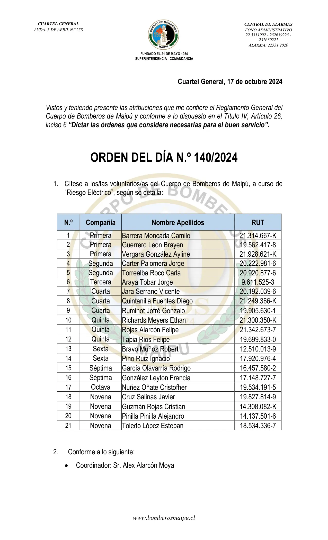 Página 1 de Orden del Día N° 140/2024