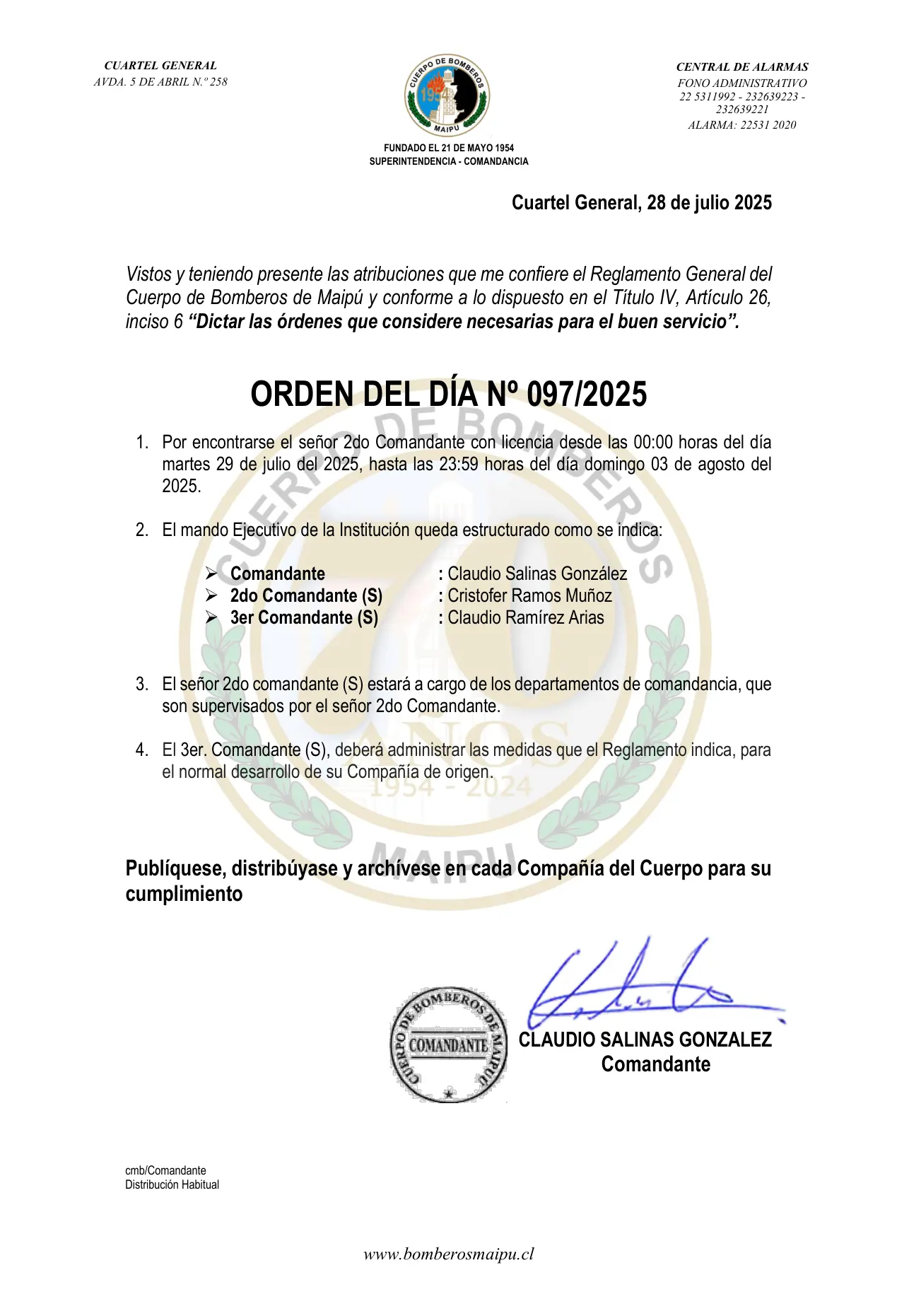 Orden del Día N° 97/2025