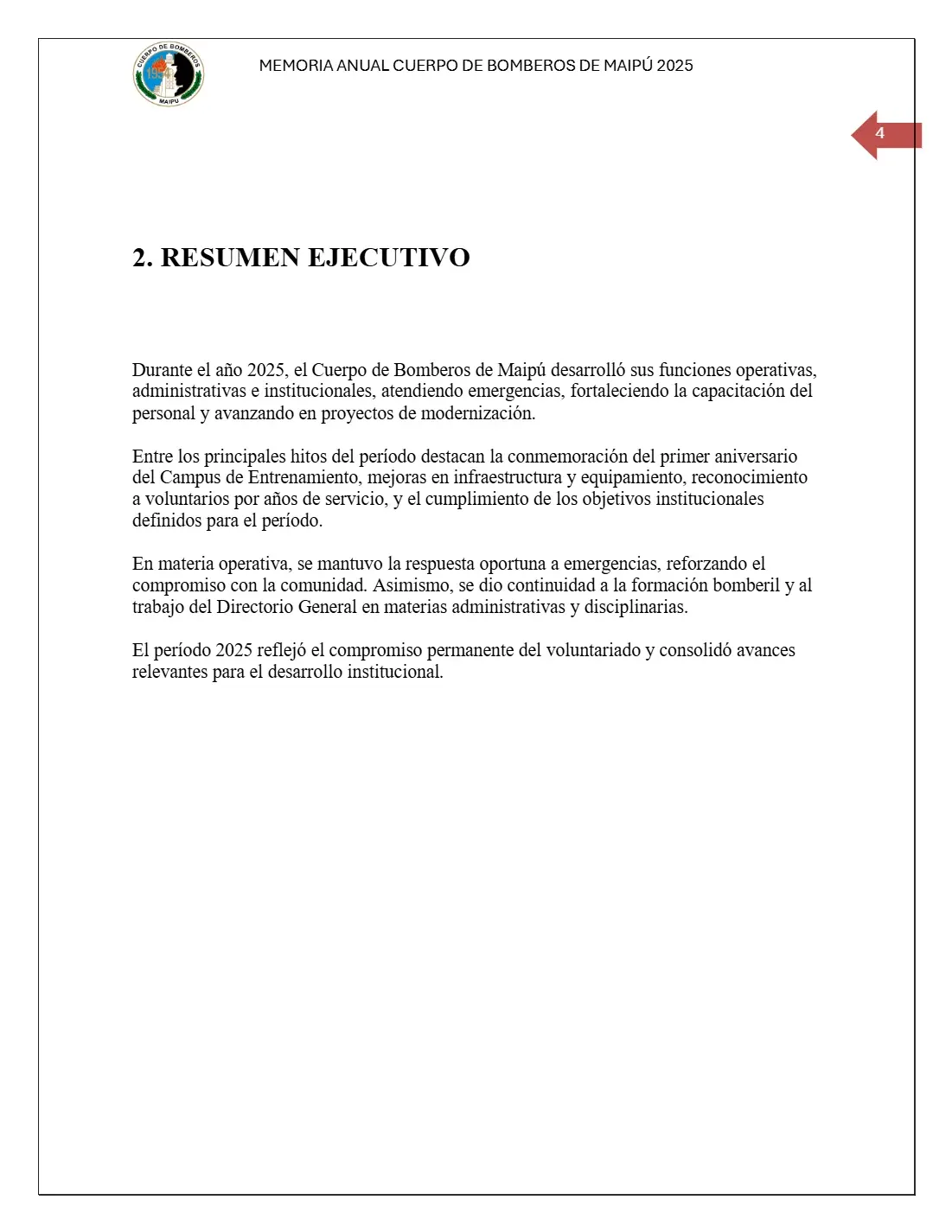Página 4 de Memoria Anual 2025