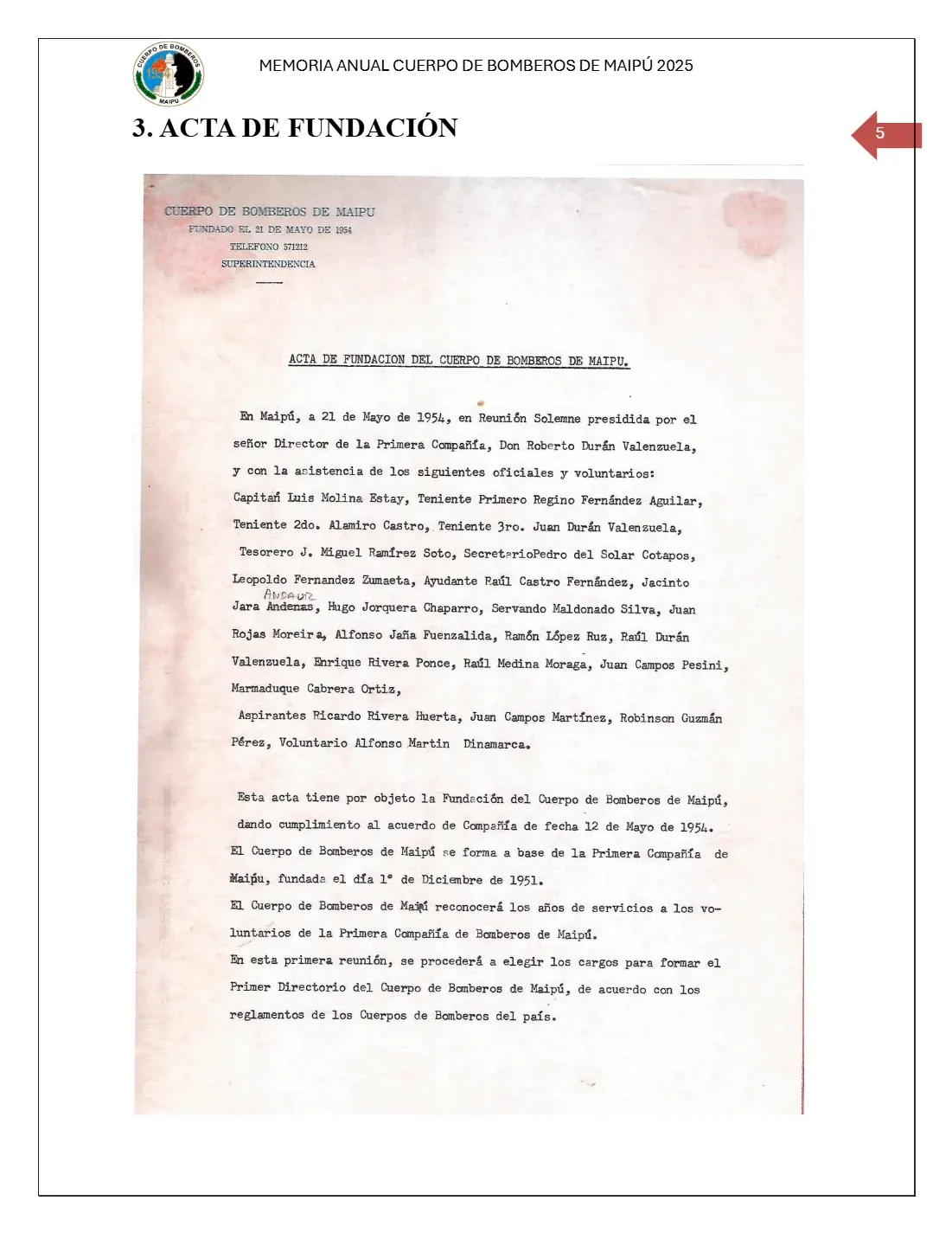 Página 5 de Memoria Anual 2025