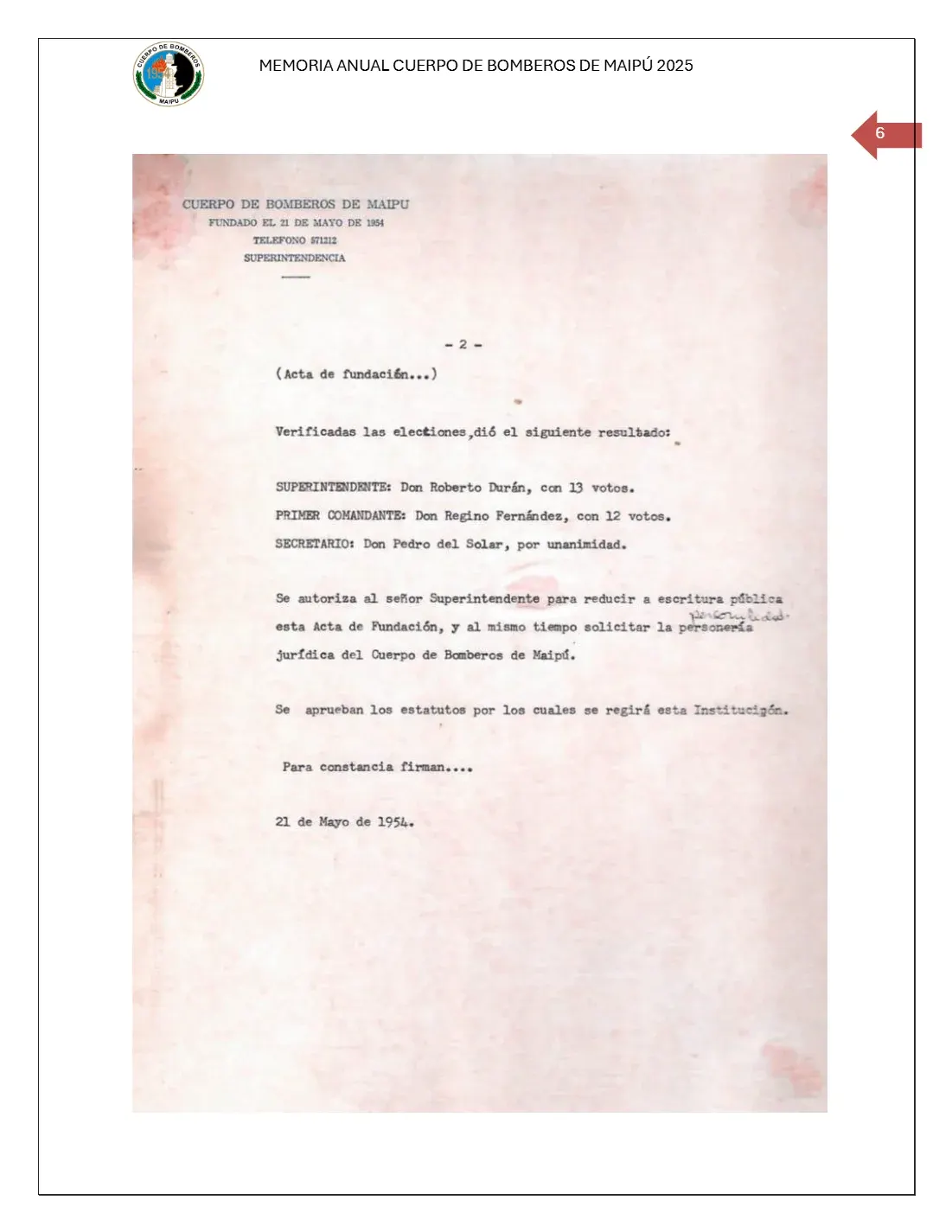 Página 6 de Memoria Anual 2025