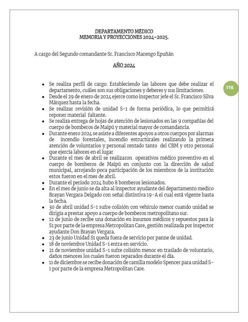 Página 116 de Memoria Anual 2024