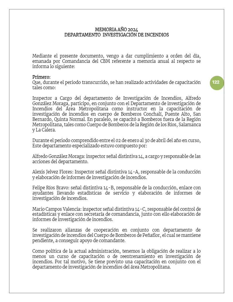 Página 122 de Memoria Anual 2024