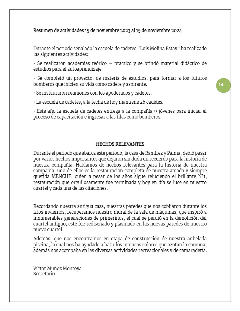 Página 14 de Memoria Anual 2024