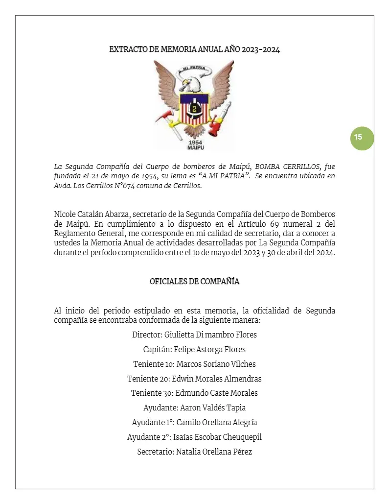 Página 15 de Memoria Anual 2024