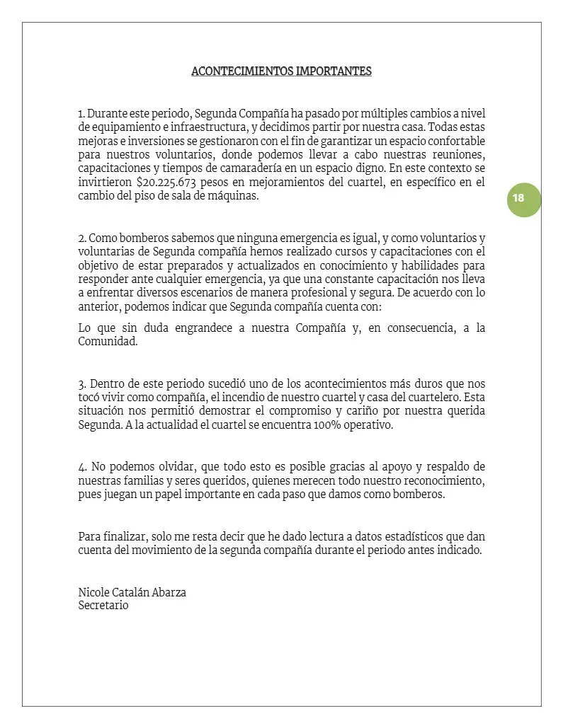 Página 18 de Memoria Anual 2024