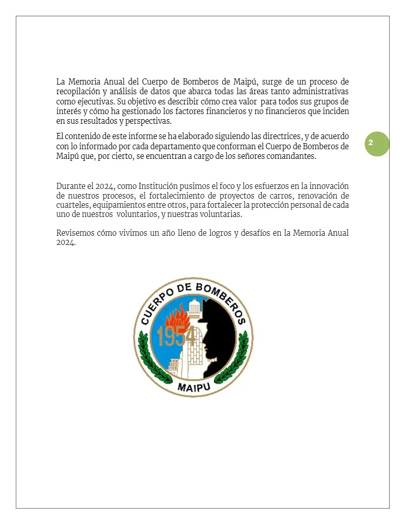 Página 2 de Memoria Anual 2024
