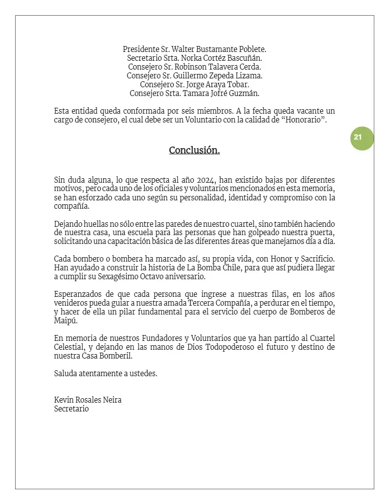 Página 21 de Memoria Anual 2024