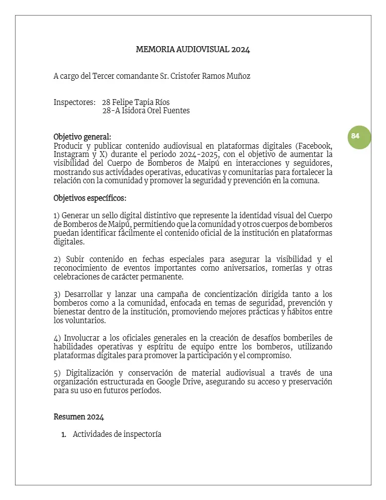 Página 84 de Memoria Anual 2024