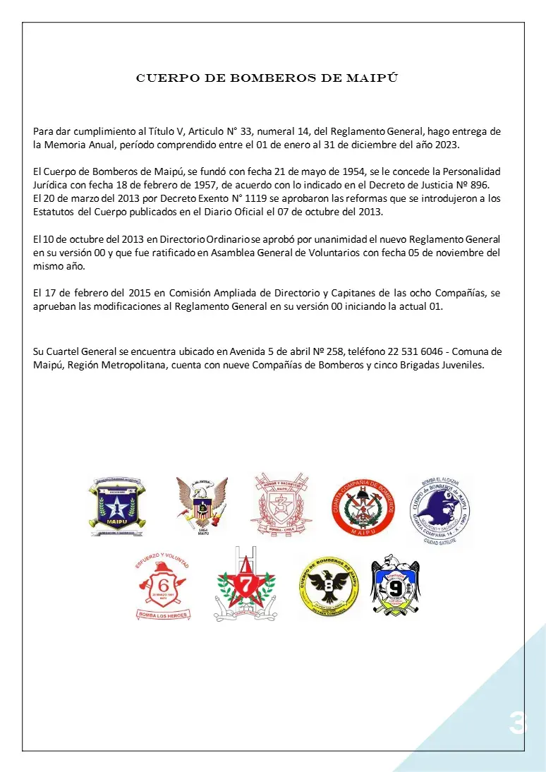 Página 3 de Memoria Anual 2023