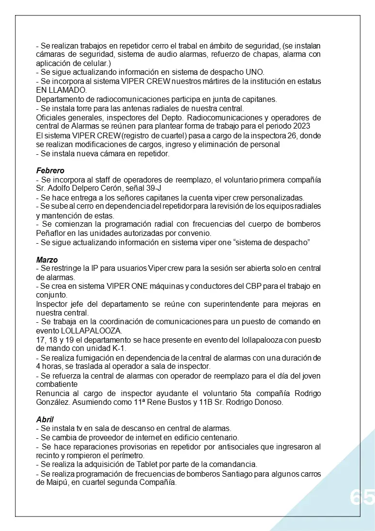 Página 65 de Memoria Anual 2023