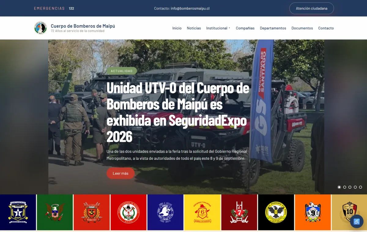 Cuerpo de Bomberos de Maipú lanzó su nuevo sitio web institucional